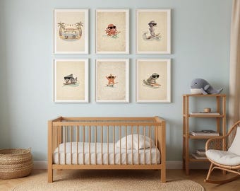 Ocean Nursery Gallery Wall Set | Ocean Coastal Baby Room Wall Art | Beach Nursery Decor | Printable Baby Shower Gift