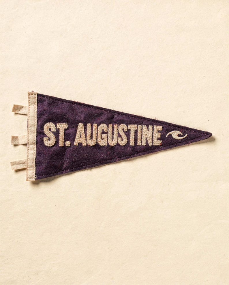 St. Augustine Beach, Florida Surf Pennant Print