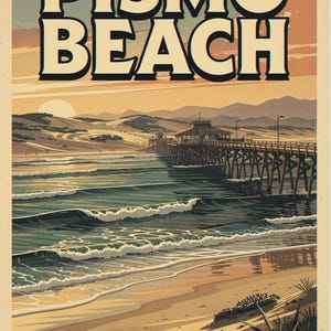Pismo Beach Surf full artwork and composition, shown flat without a room setting.