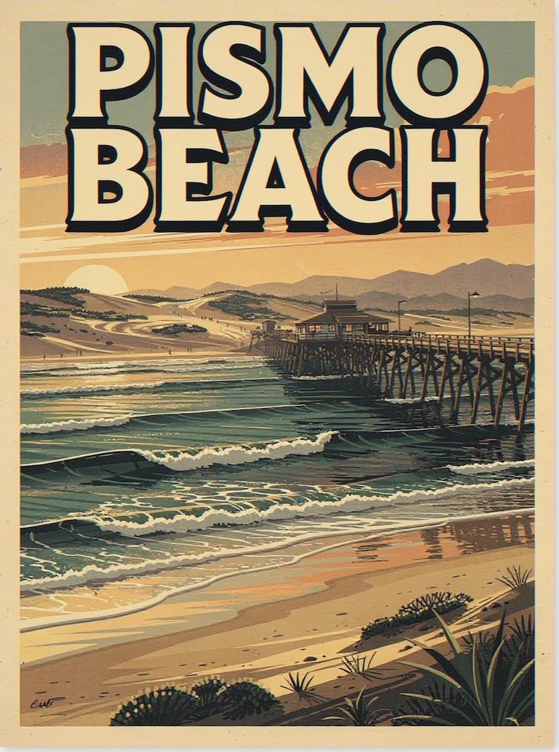 Pismo Beach Surf Poster