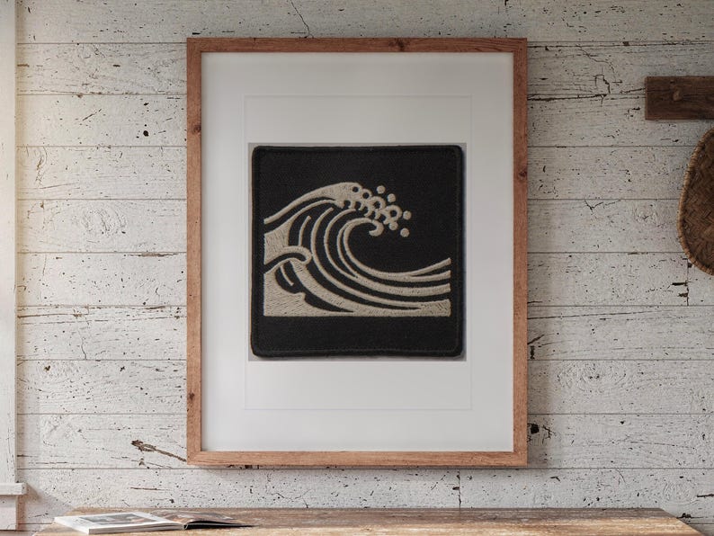 Wave Embroidered Patch Print