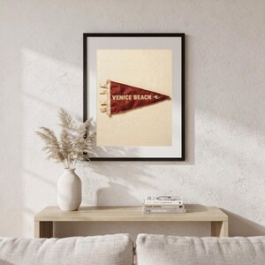 Venice Beach, California Surf Pennant Print | Vintage Felt Pennant Art | Beach House Decor | Retro Surf Wall Art | Printable Digital Downloa image 5