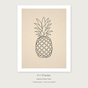 Pineapple Line unframed 8 by 10 inch print on enhanced matte paper, shown with its white paper border.
