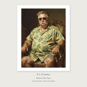 William Howard Taft Surfer unframed 8 by 10 inch print on enhanced matte paper, shown with its white paper border.