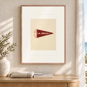 La Jolla Surf Pennant Art Print, Framed or Unframed Coastal Poster image 2