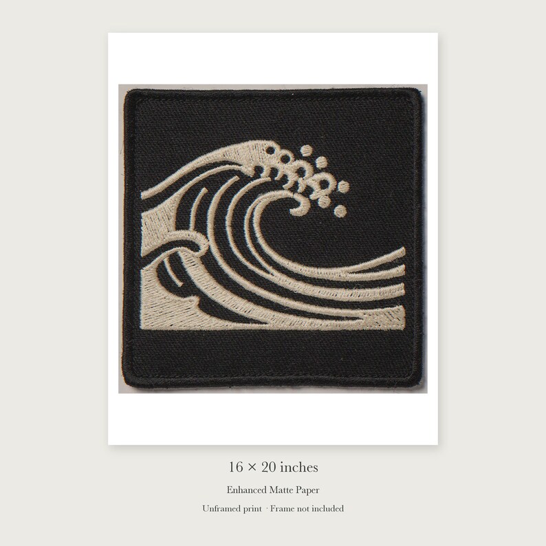 Wave Patch unframed 16 by 20 inch print on enhanced matte paper, shown with its white paper border.