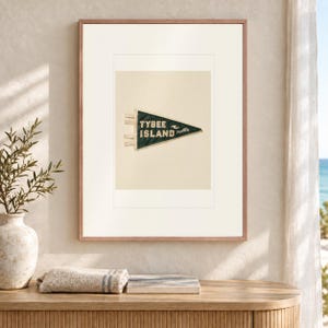 Tybee Island, Georgia Surf Pennant Art Print, Framed or Unframed Coastal Poster image 12
