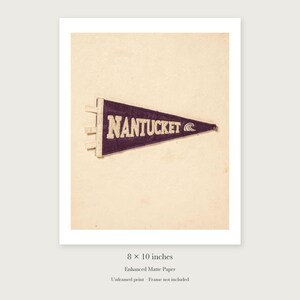 Nantucket, Massachusetts Surf Pennant unframed 8 by 10 inch print on enhanced matte paper, shown with its white paper border.