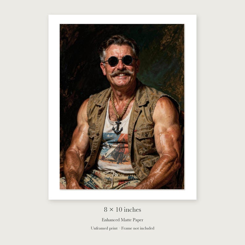 Teddy Roosevelt Art Print, Funny Sunglasses and Vest Portrait, Framed or Unframed image 7