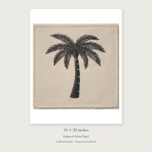 Palm Tree Patch Art Print, Framed or Unframed Retro Coastal Poster image 9