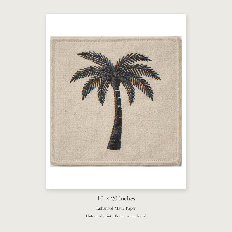 Palm Tree Patch Art Print, Framed or Unframed Retro Coastal Poster image 9