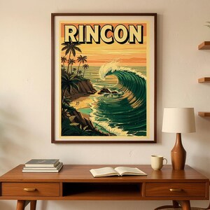 Rincon California Surf Poster | Vintage Beach Print | Coastal Wall Art | Surfing Decor | Printable Wall Art | Digital Download image 6