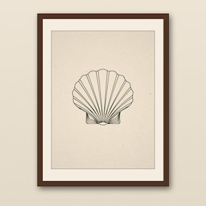 Boho Seashell Line Art | Boho Minimalist Coastal Print | Beach House Wall Decor | Single Line Printable Art
