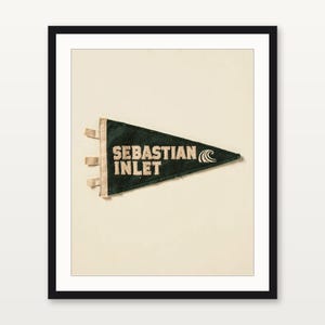 Sebastian Inlet, Florida Surf-Wimpel-Druck | Vintage-Filzwimpel-Kunst | Strandhaus-Dekoration | Retro-Surf-Wandkunst | Druckbarer digitaler Download Bild 3