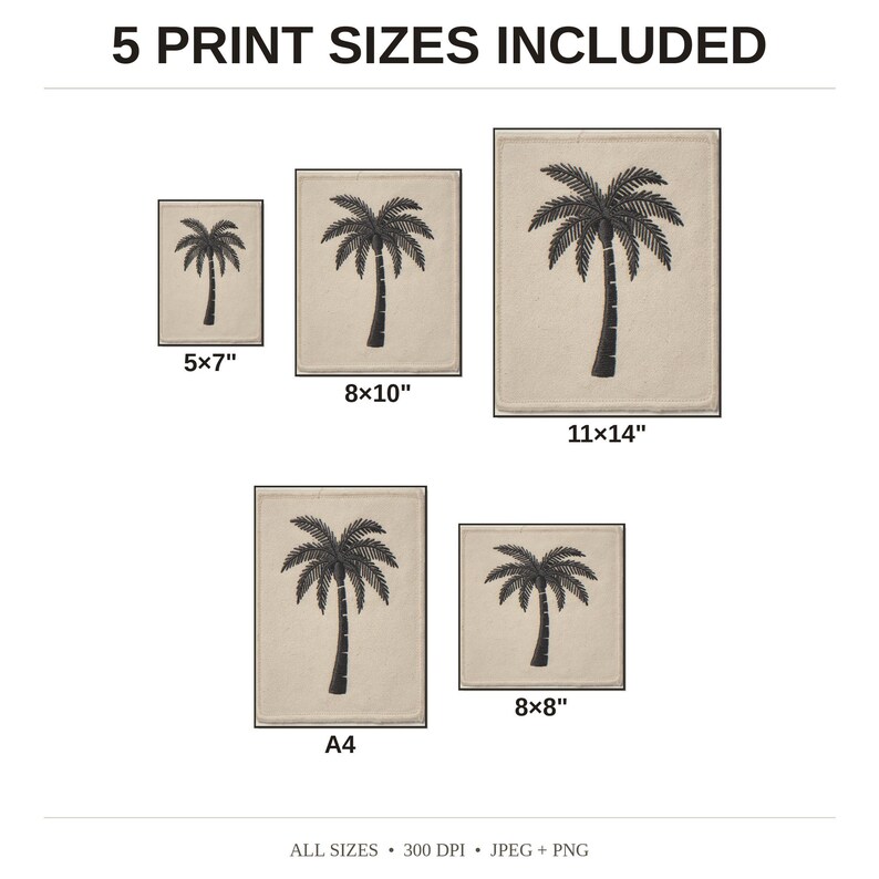 Palm Tree Embroidered Patch Print - available print sizes: 5x7, 8x10, 11x14, A4, and square
