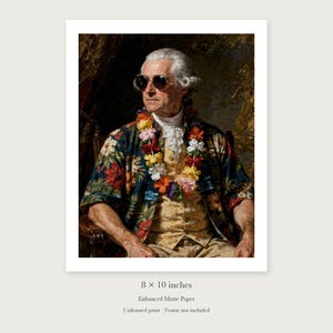John Adams unframed 8 by 10 inch print on enhanced matte paper, shown with its white paper border.