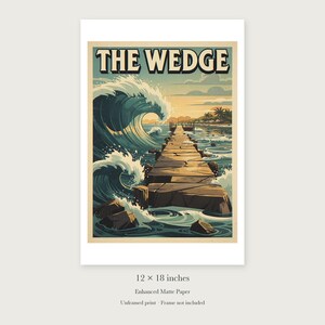 The Wedge Surf unframed 12 by 18 inch print on enhanced matte paper, shown with its white paper border.