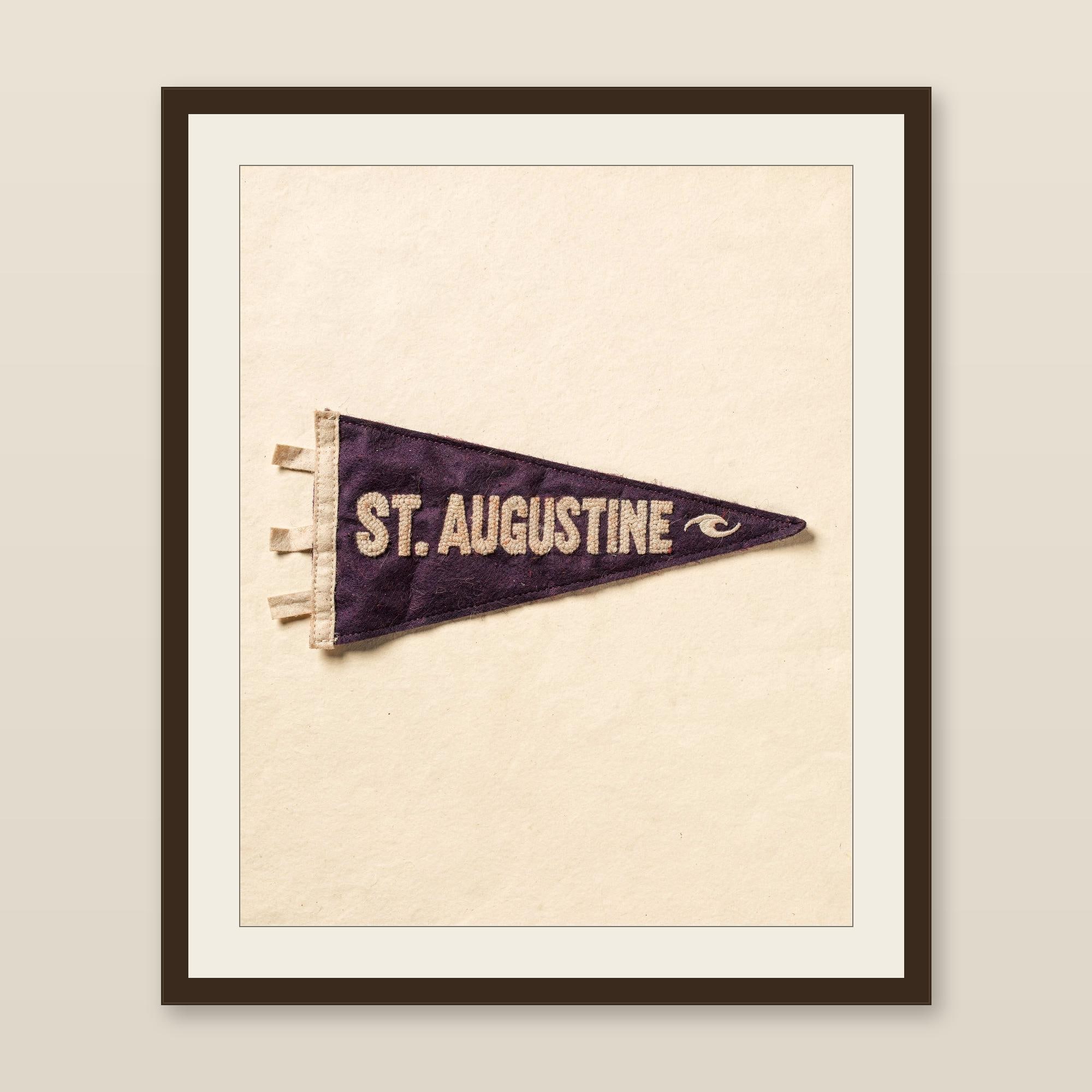 St. Augustine Beach, Florida Surf Pennant Print | Vintage Felt Pennant Art | Beach House Decor | Retro Surf Wall Art | Printable Digital Dow