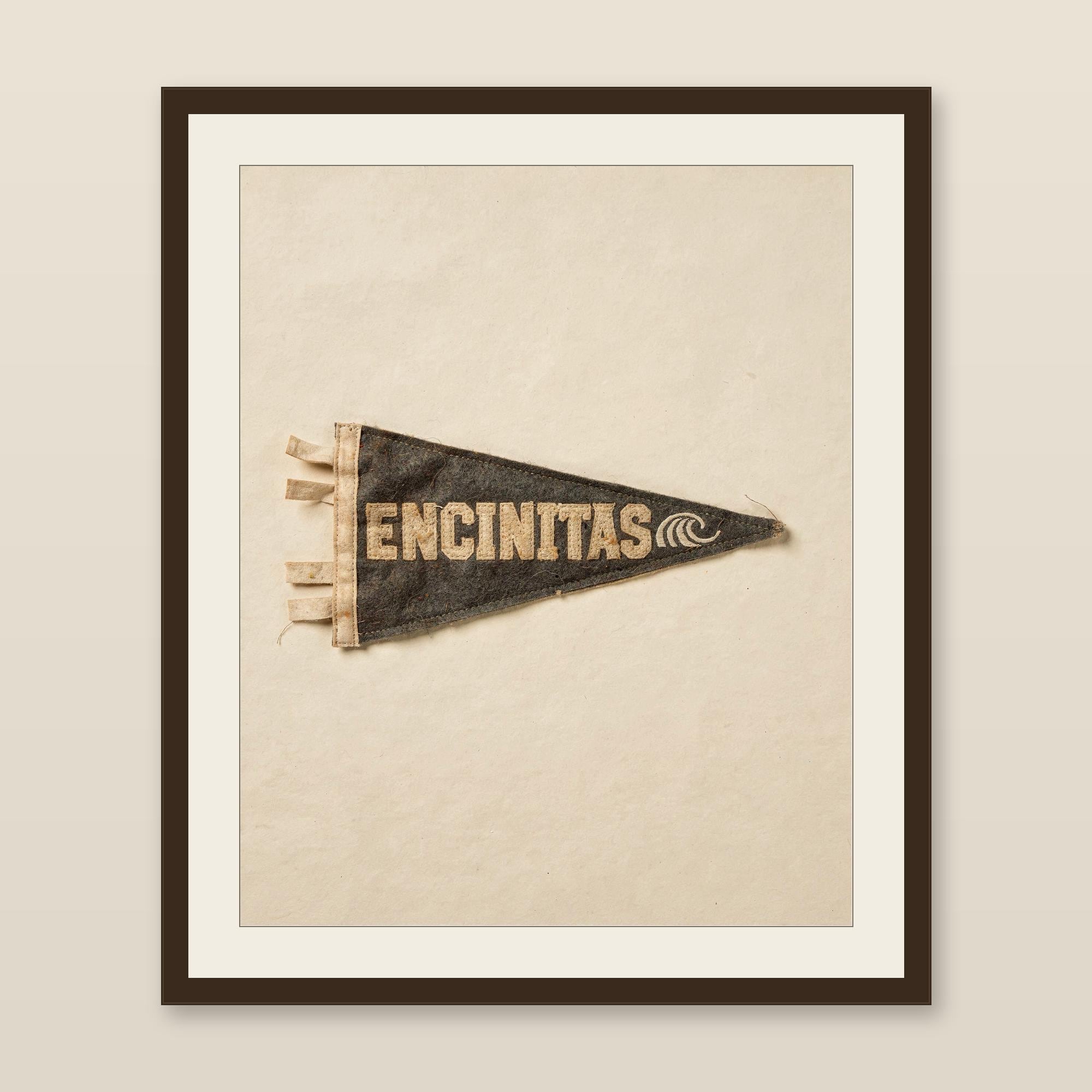 Encinitas, California Surf Pennant Print | Vintage Felt Pennant Art | Beach House Decor | Retro Surf Wall Art | Printable Digital Download
