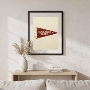 Rockaway Beach, New York Surf Pennant Print | Vintage Felt Pennant Art | Beach House Decor | Retro Surf Wall Art | Printable Digital Downloa image 5