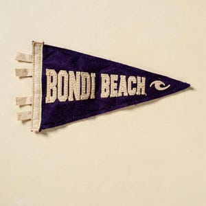 Bondi Beach, Sydney, Australia Surf Pennant full artwork and composition, shown flat without a room setting.