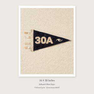 30A, Florida Surf Pennant unframed 16 by 20 inch print on enhanced matte paper, shown with its white paper border.