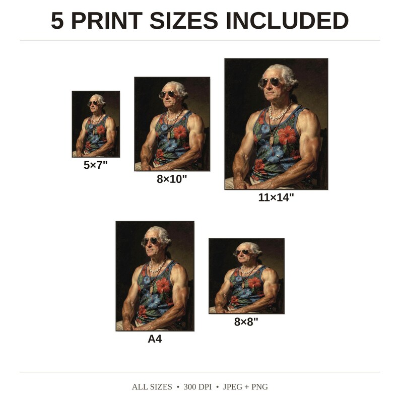 George Washington Surfer Print - available print sizes: 5x7, 8x10, 11x14, A4, and square