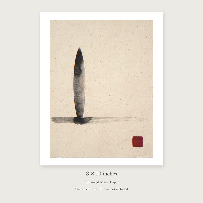 Longboard Ink Style unframed 8 by 10 inch print on enhanced matte paper, shown with its white paper border.