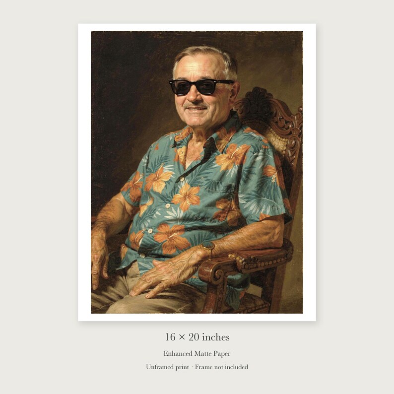 Harry S. Truman Surfer unframed 16 by 20 inch print on enhanced matte paper, shown with its white paper border.