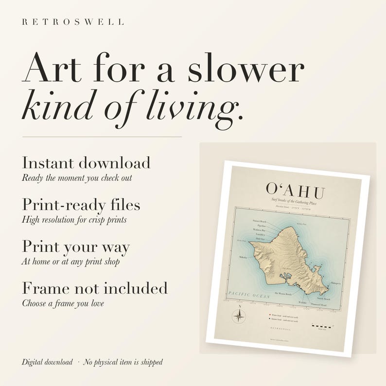RetroSwell digital download: instant download, print-ready files, print at home or at any print shop. Frame not included.