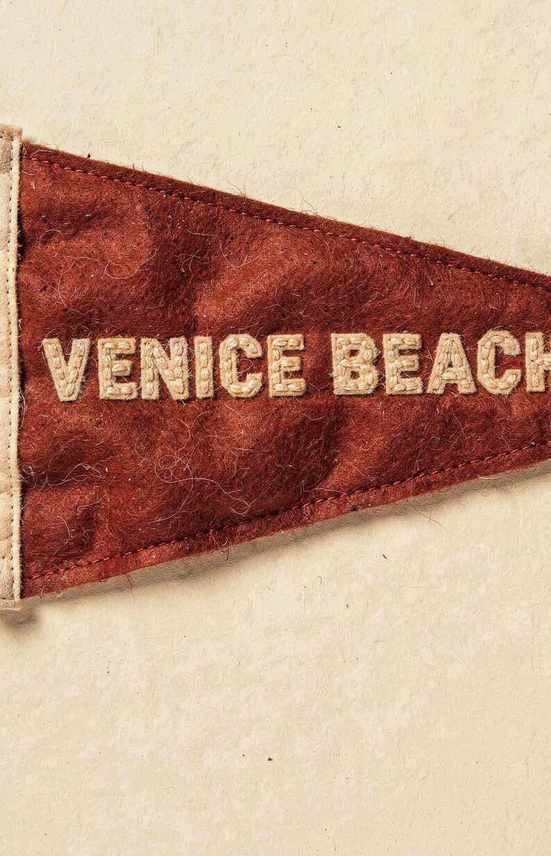 Venice Beach, California Surf Pennant Print | Vintage Felt Pennant Art | Beach House Decor | Retro Surf Wall Art | Printable Digital Downloa image 4