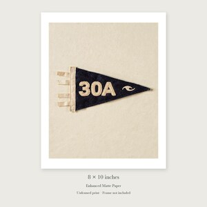 30A, Florida Surf Pennant unframed 8 by 10 inch print on enhanced matte paper, shown with its white paper border.