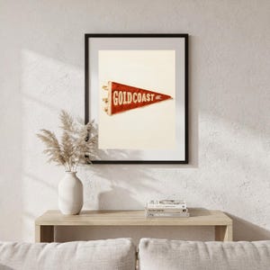 Gold Coast, Queensland, Australia Surf Pennant Print | Vintage Felt Pennant Art | Beach House Decor | Retro Surf Wall Art | Printable Digita image 5
