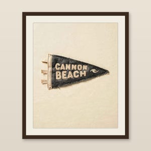 Cannon Beach, Oregon Surf Pennant Print | Vintage Felt Pennant Art | Beach House Decor | Retro Surf Wall Art | Printable Digital Download image 1