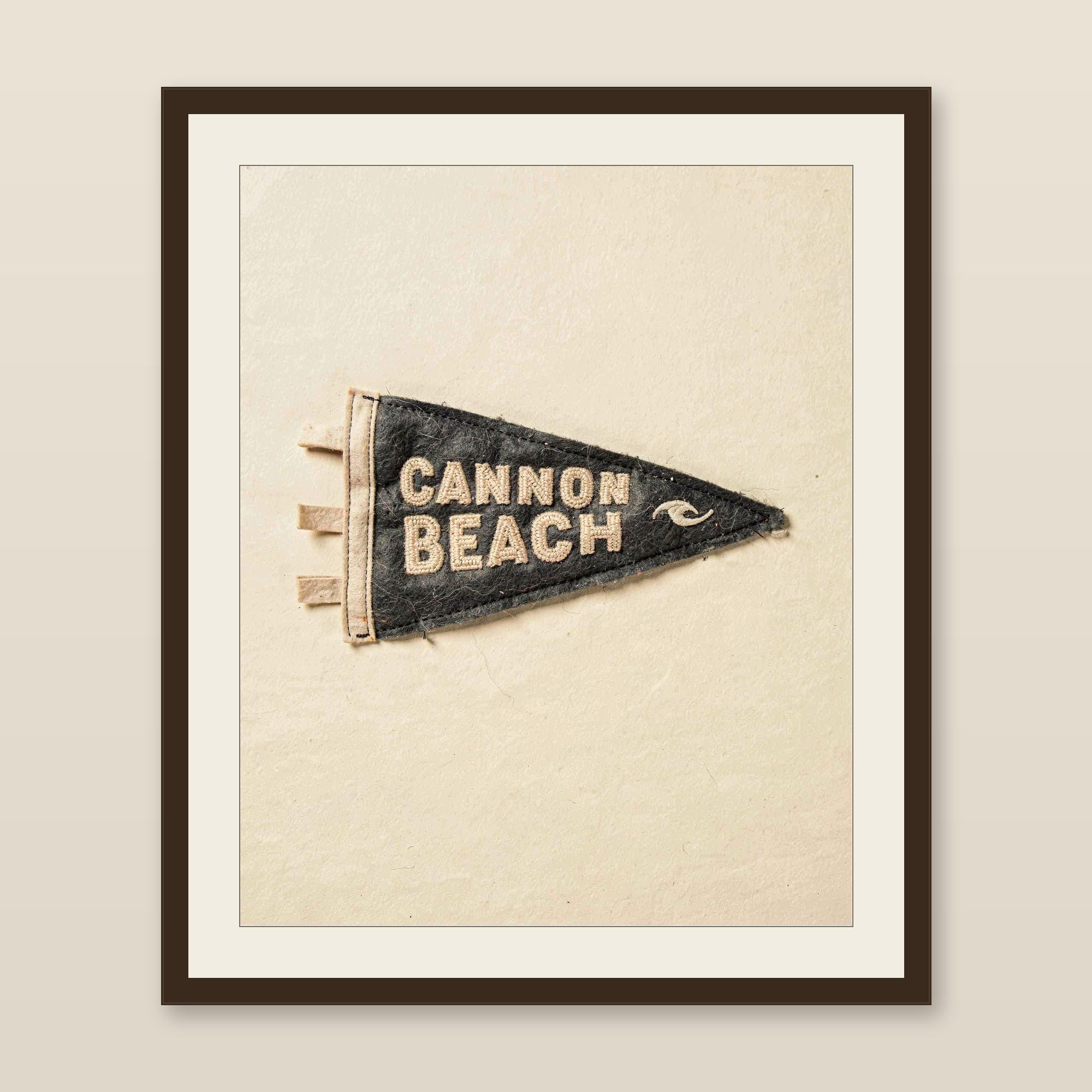 Cannon Beach, Oregon Surf Pennant Print | Vintage Felt Pennant Art | Beach House Decor | Retro Surf Wall Art | Printable Digital Download