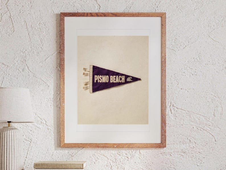 Pismo Beach, California Surf Pennant Art Print, Framed or Unframed Coastal Poster image 13