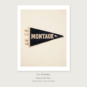 Montauk Surf Pennant unframed 8 by 10 inch print on enhanced matte paper, shown with its white paper border.