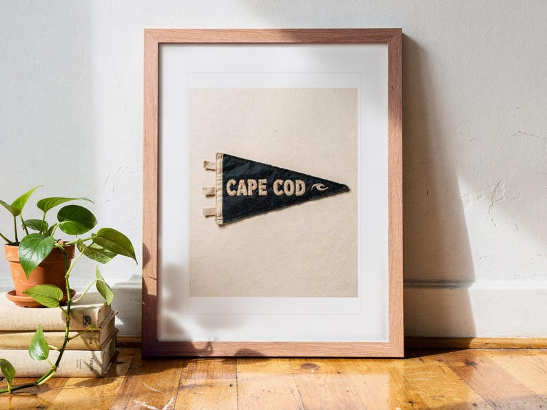 Cape Cod Surf Pennant Art Print, Framed or Unframed Coastal Poster image 13