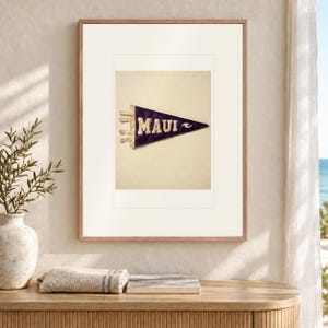 Maui Surf Pennant Art Print, Framed or Unframed Coastal Poster image 12