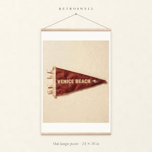 Venice Beach, California Surf Pennant Art Print, Framed or Unframed Coastal Poster image 5