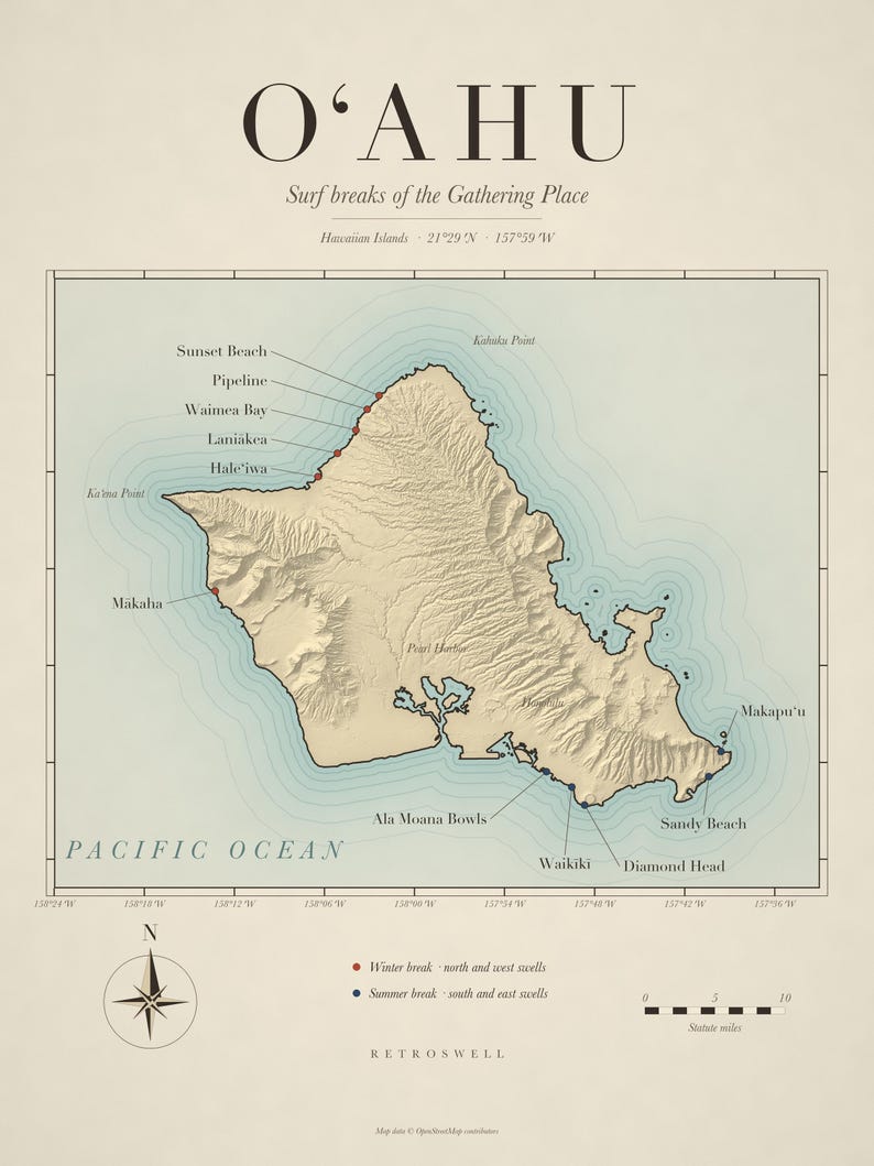Oahu Surf Map