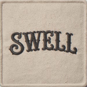Swell embroidered-style patch unframed printed artwork and full composition with its paper border.