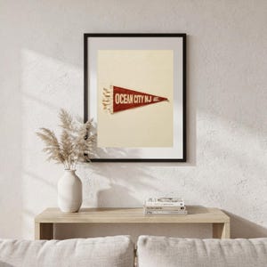 Ocean City, New Jersey Surf Pennant Print | Vintage Felt Pennant Art | Beach House Decor | Retro Surf Wall Art | Printable Digital Download image 5