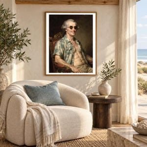 James Madison Surfer Art Print | Funny President Hawaiian Shirt Portrait (Digital Download) image 5