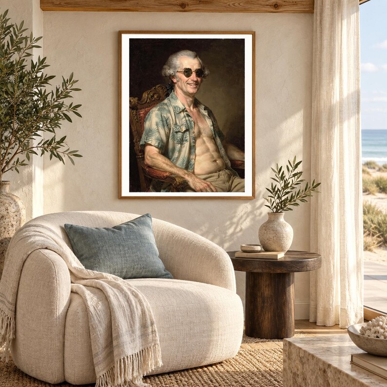 James Madison Surfer Art Print | Funny President Hawaiian Shirt Portrait (Digital Download) image 5