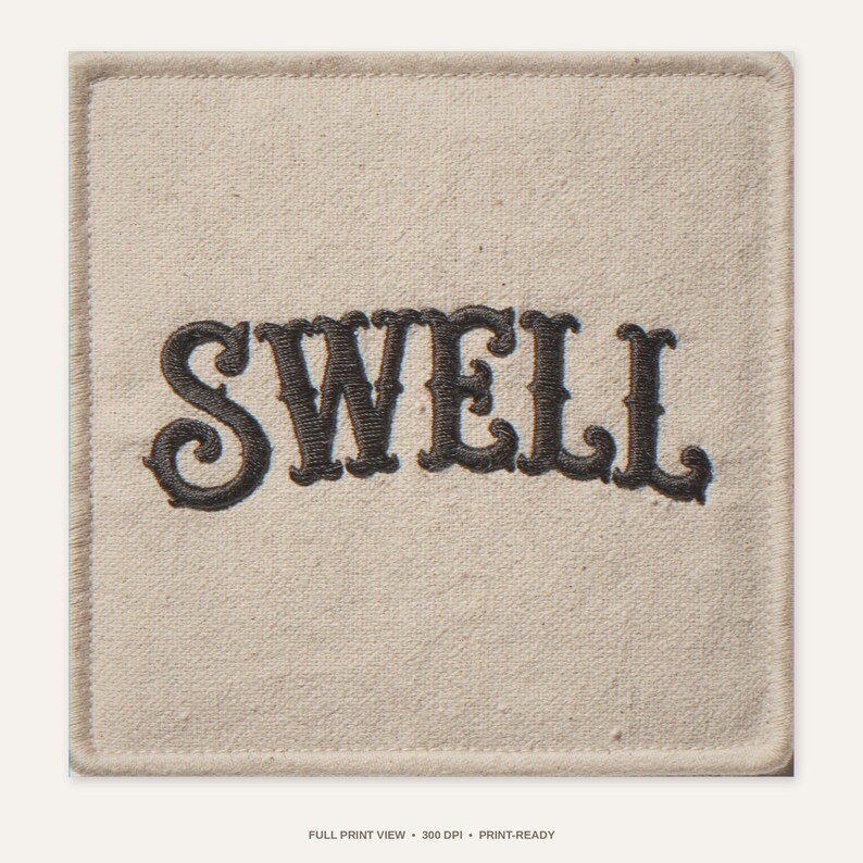 Swell Embroidered Patch Print - full unframed print view, 300 DPI print-ready quality
