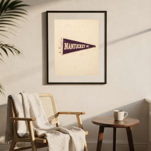 Nantucket, Massachusetts Surf Pennant Print | Vintage Felt Pennant Art | Beach House Decor | Retro Surf Wall Art | Printable Digital Downloa image 7