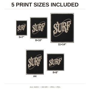 Surf Embroidered Patch Print - available print sizes: 5x7, 8x10, 11x14, A4, and square