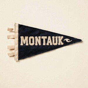 Montauk surf pennant unframed printed artwork and full composition with its paper border.