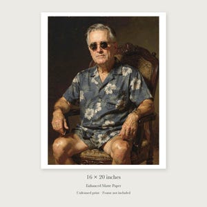 Franklin D. Roosevelt Surfer unframed 16 by 20 inch print on enhanced matte paper, shown with its white paper border.